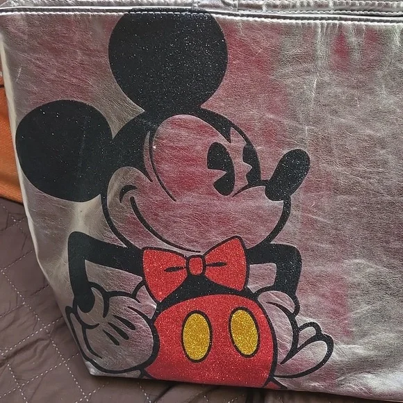DISNEY THEME PARK AUTHENTIC EUC MICKEY TOTE BAG MICKEYS EARS ARE GLITTERY - Picture 8 of 8
